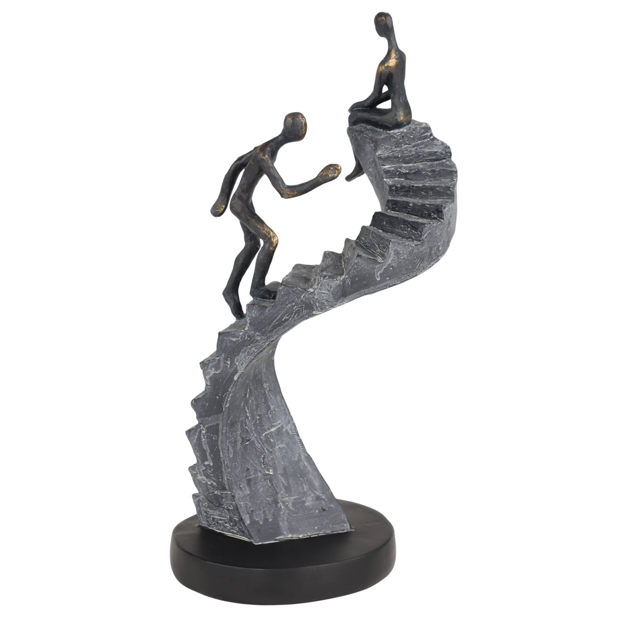 14" Black Modern Couple Sculpture